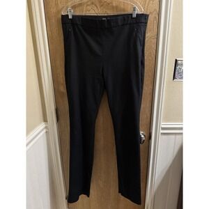 Zara Woman Straight Dress Pants Black Stretch Zipper Pockets Zip Ankle Size XXL